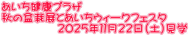 あいち健康プラザ 秋の盆栽展とあいちウィークフェスタ 　　　　　２０２５年１１月２２日（土）見学