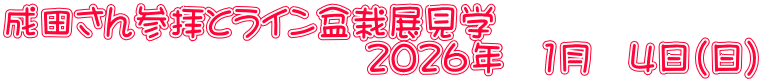 成田さん参拝とライン盆栽展見学 　　　　　　　　　　２０２６年　1月　４日（日）