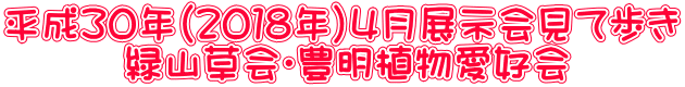 平成３０年（２０１８年）４月展示会見て歩き 　　　緑山草会・豊明植物愛好会